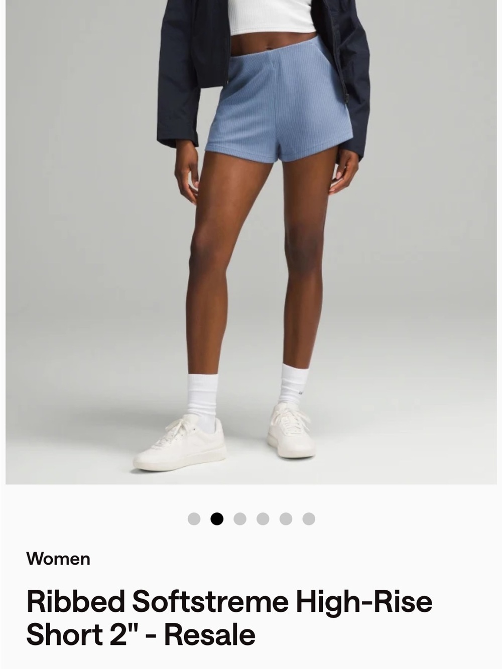 lululemon athletica Ribbed High-Rise Shorts in Dusty Blue